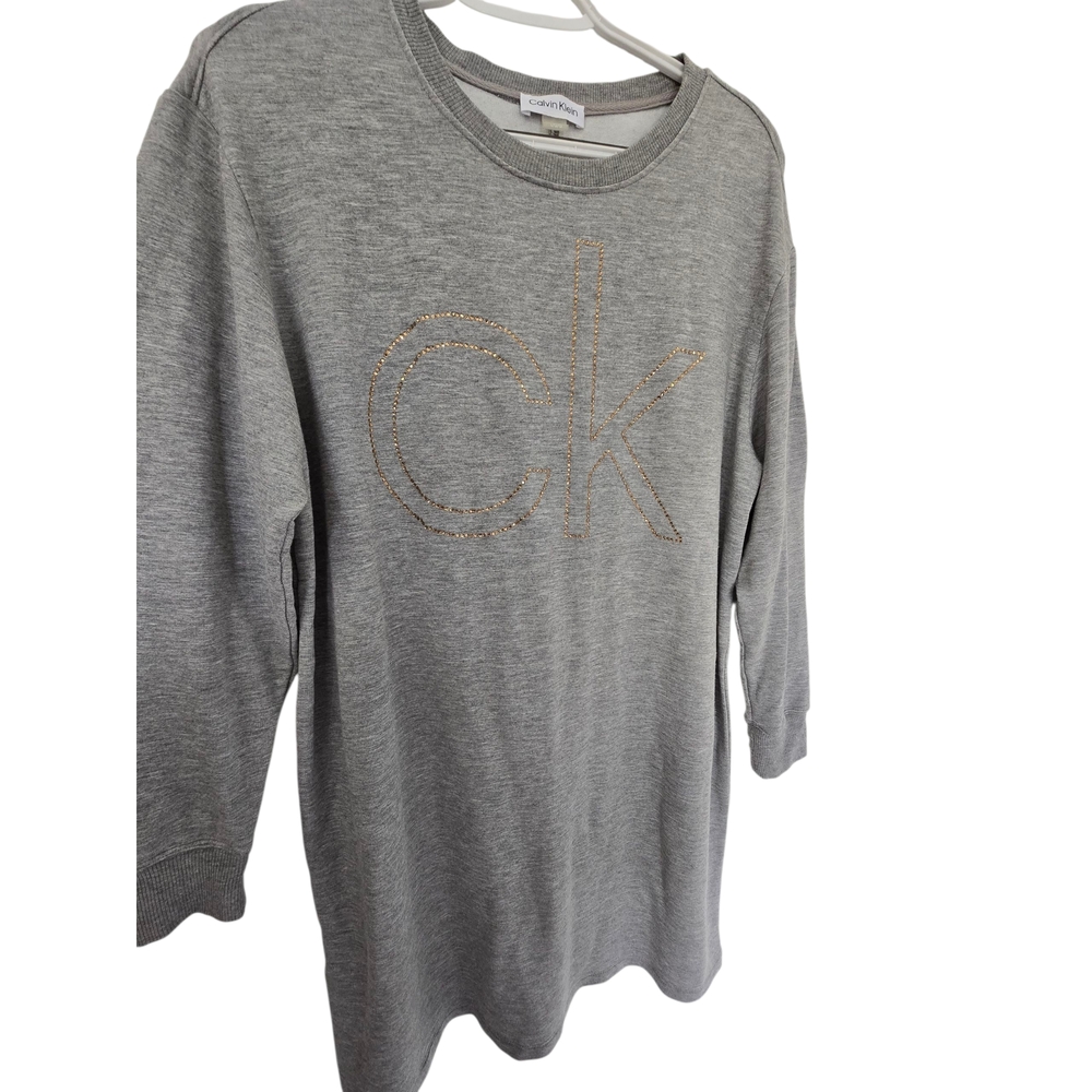 Calvin Klein Heather Gray Sweatshirt Dress - Picture 3 of 6